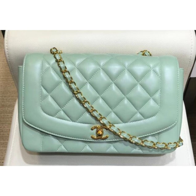 Chanel Lambskin Vintage Flap Bag A87062 Light Green 2018