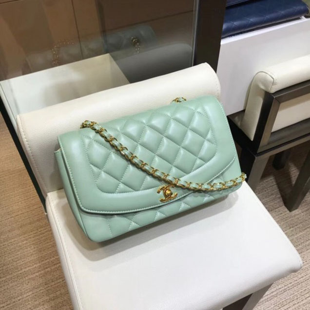 Chanel Lambskin Vintage Flap Bag A87062 Light Green 2018