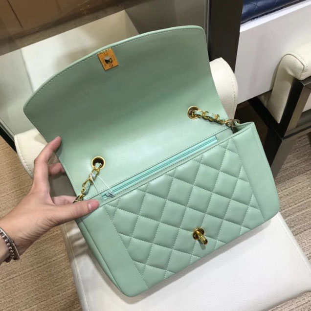 Chanel Lambskin Vintage Flap Bag A87062 Light Green 2018
