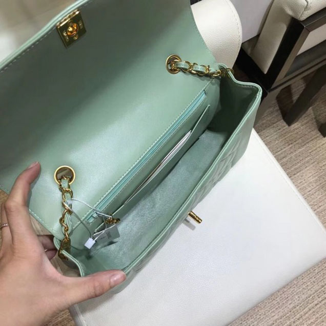 Chanel Lambskin Vintage Flap Bag A87062 Light Green 2018