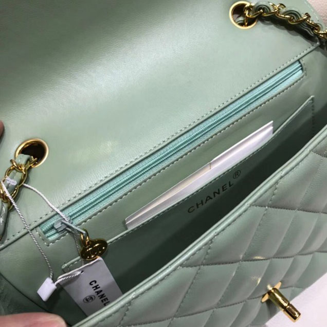 Chanel Lambskin Vintage Flap Bag A87062 Light Green 2018