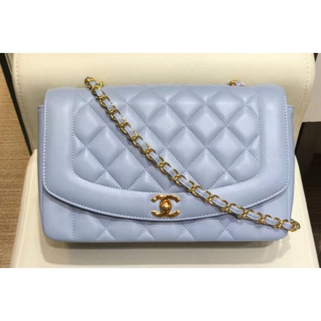 Chanel Lambskin Vintage Flap Bag A87062 Pale Blue 2018