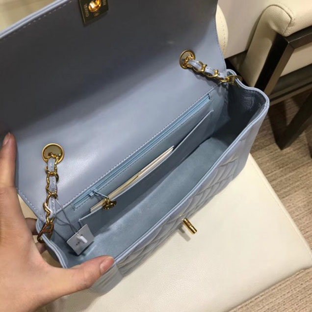 Chanel Lambskin Vintage Flap Bag A87062 Pale Blue 2018