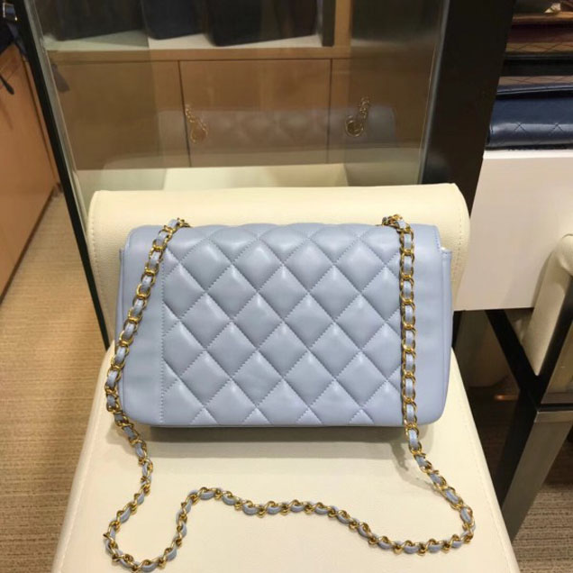 Chanel Lambskin Vintage Flap Bag A87062 Pale Blue 2018