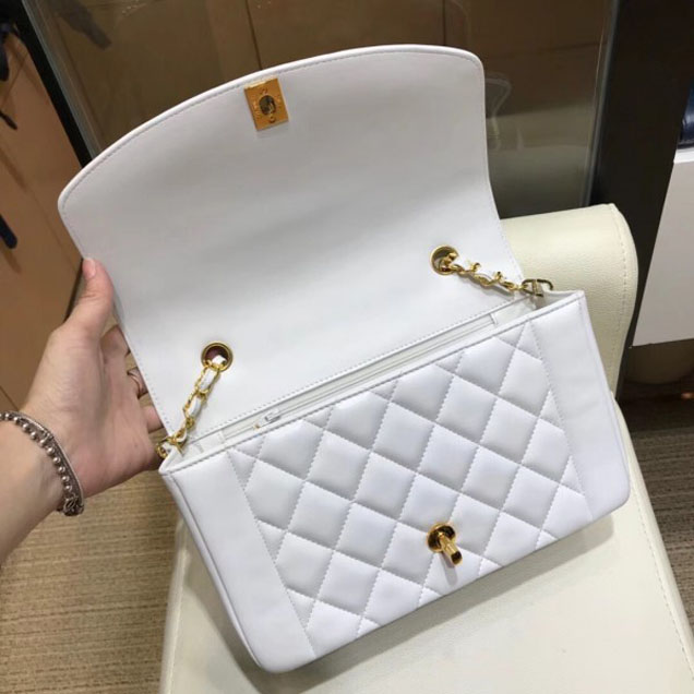 Chanel Lambskin Vintage Flap Bag A87062 White 2018