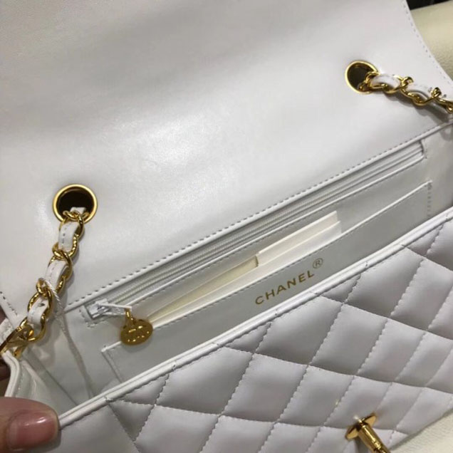 Chanel Lambskin Vintage Flap Bag A87062 White 2018