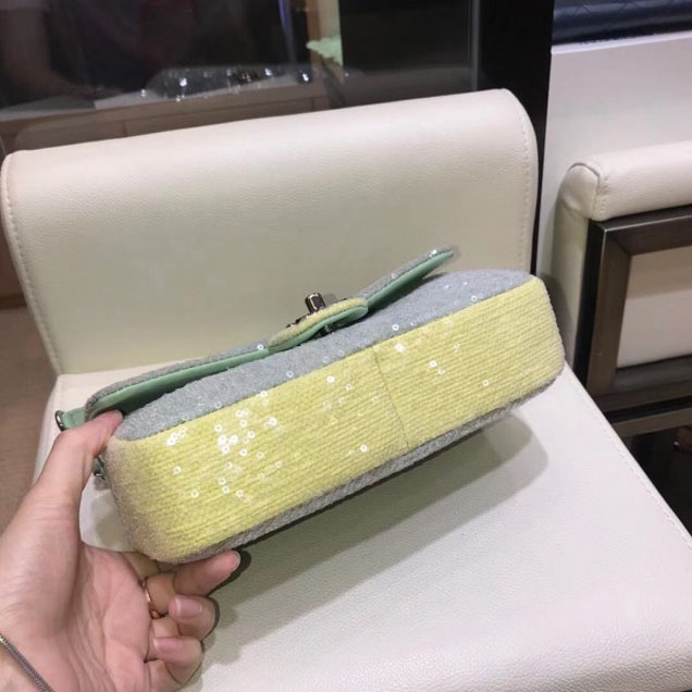 Chanel Sequins Flap Medium Bag A57413 Green 2018