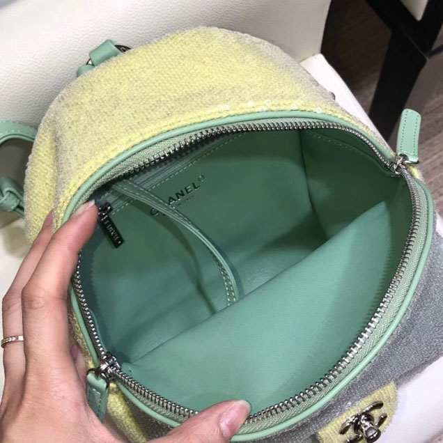 Chanel Sequins Flap Mini Backpack Bag A57418 Green 2018