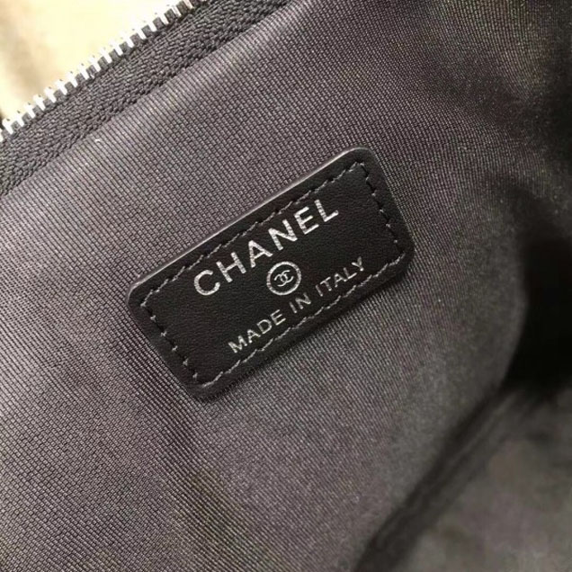 Chanel Metallic Aged Lambskin Small Pouch Clutch Bag Black 2018