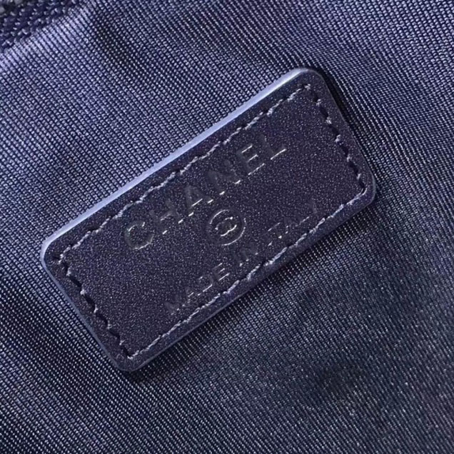 Chanel Metallic Aged Lambskin Small Pouch Clutch Bag Blue 2018