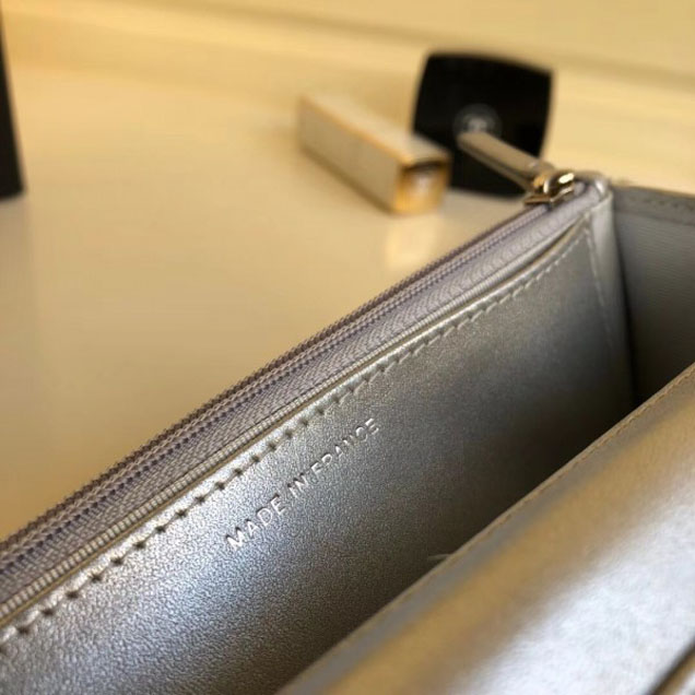 Chanel Metallic Aged Lambskin Wallet On Chain WOC Bag A84510 Silver 2018