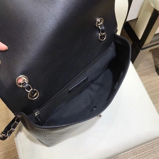 Chanel Crumpled Calfskin Bi Quilted Flap Bag A57602 Black 2018