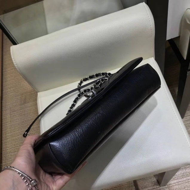 Chanel Crumpled Calfskin Bi Quilted Flap Bag A57602 Black 2018