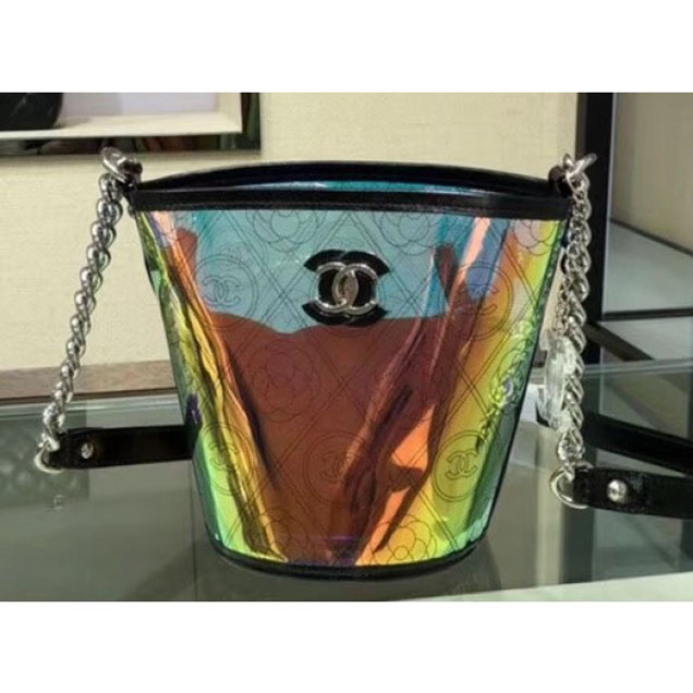 Chanel Printed PVC Coco Bucket Small Bag A57636 Multicolor 2018