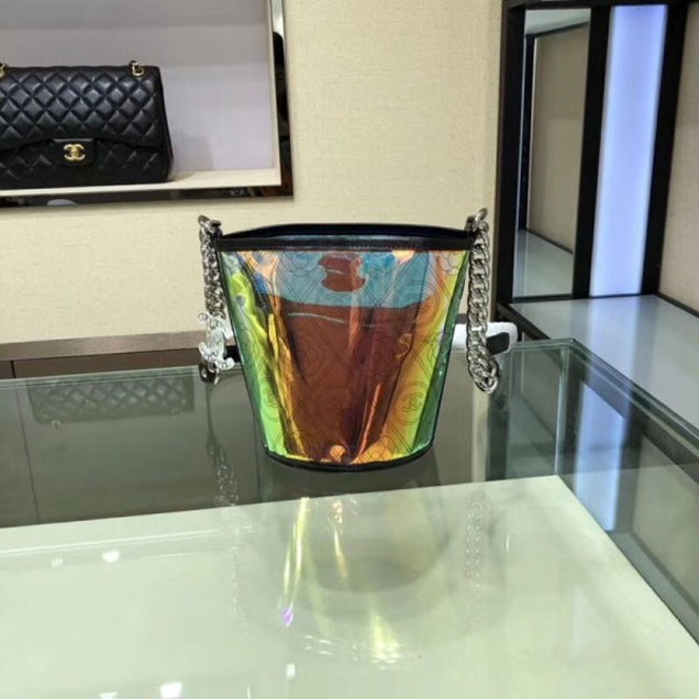 Chanel Printed PVC Coco Bucket Small Bag A57636 Multicolor 2018