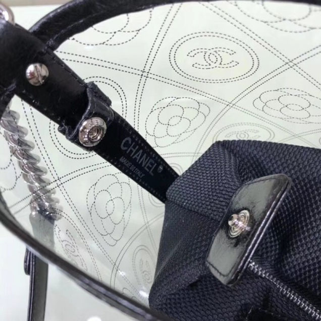 Chanel Printed PVC Coco Bucket Small Bag A57636 Black 2018
