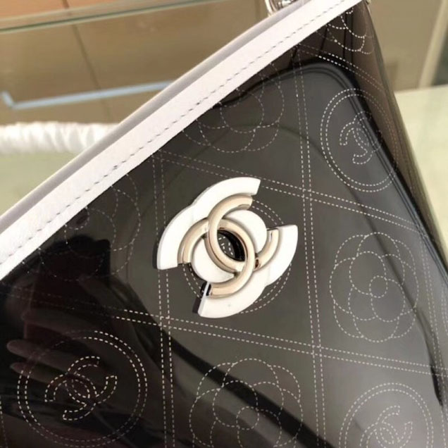 Chanel Printed PVC Coco Bucket Small Bag A57636 Black/White 2018
