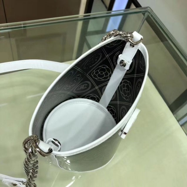 Chanel Printed PVC Coco Bucket Small Bag A57636 Black/White 2018