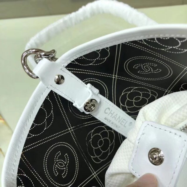 Chanel Printed PVC Coco Bucket Small Bag A57636 Black/White 2018