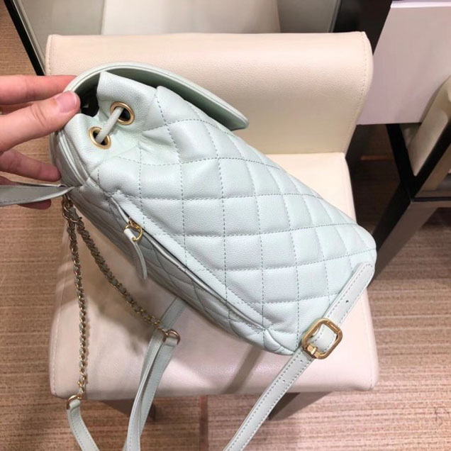 Chanel Caviar Leather CC Filigree Backpack Bag A91228 Pale Green 2018