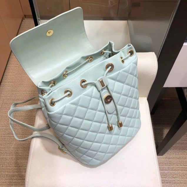 Chanel Caviar Leather CC Filigree Backpack Bag A91228 Pale Green 2018