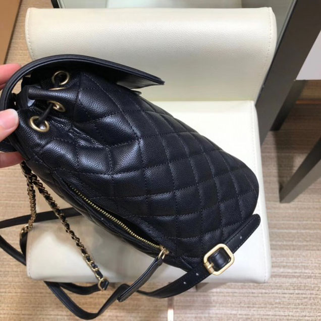 Chanel Caviar Leather CC Filigree Backpack Bag A91228 Black 2018