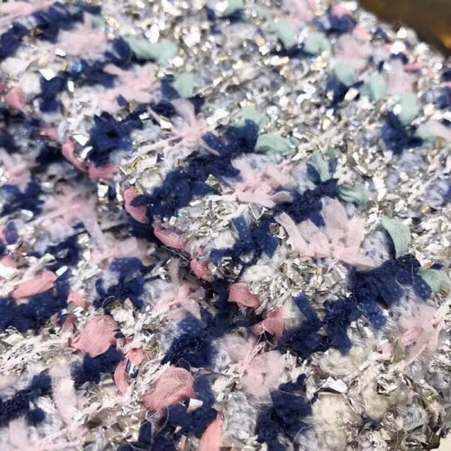 Chanel Tweed Sequins Small Flap Bag Blue/Pink 2018