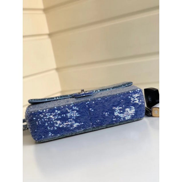 Chanel Sequins Flap Bag A57413 Blue 2018
