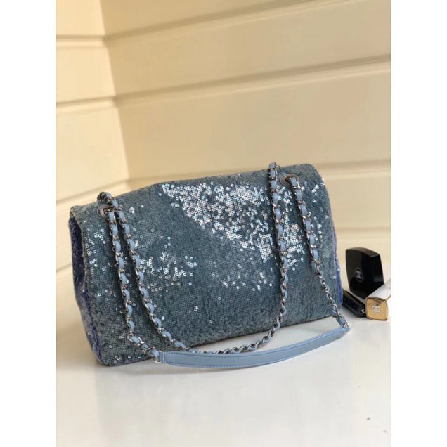 Chanel Sequins Flap Bag A57413 Blue 2018