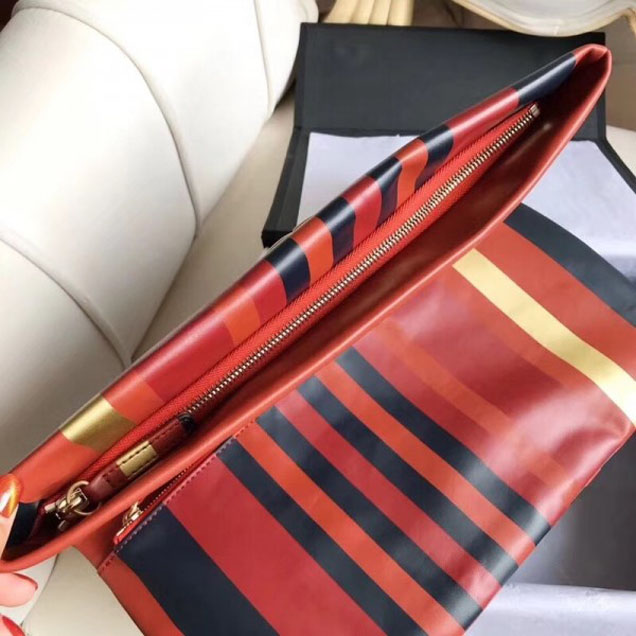 Chanel Striped Calfskin Greek Clutches Clutch Bag A57237 2018