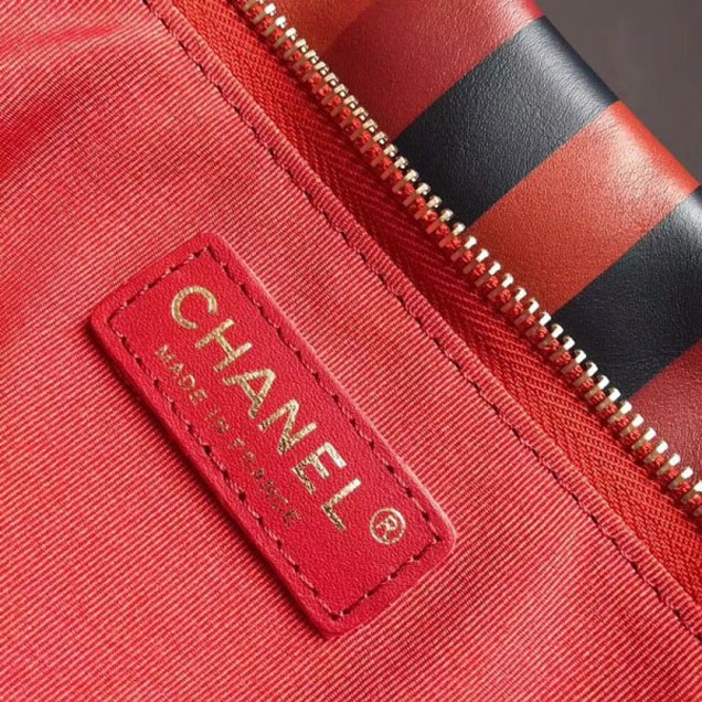 Chanel Striped Calfskin Greek Clutches Clutch Bag A57237 2018