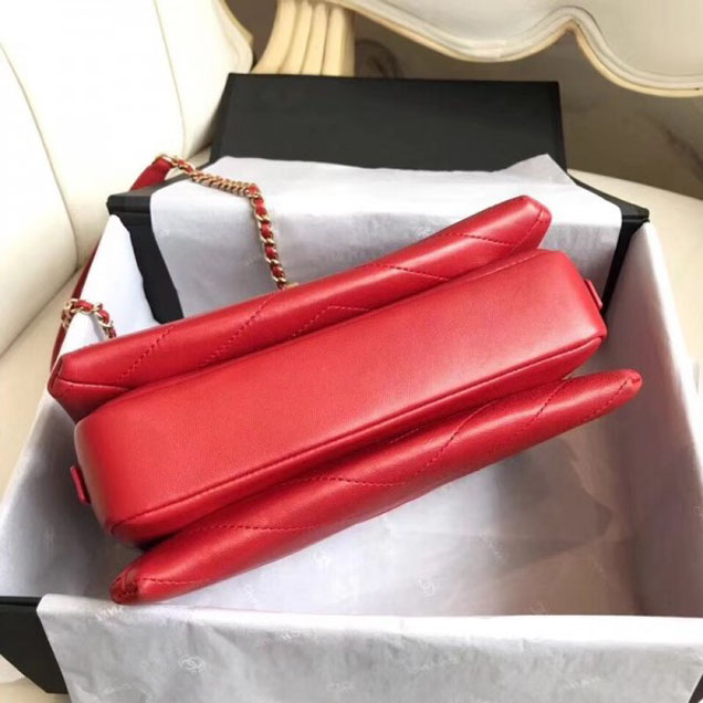Chanel Chevron Chic Lambskin Gold-tone Metal Small Flap Bag A57431 Red 2018