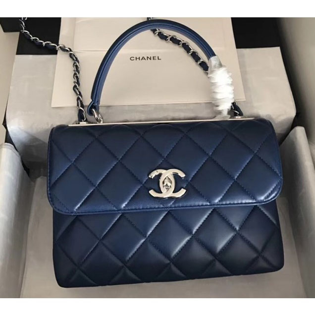 Chanel Trendy CC Small Flap Top Handle Bag A92236 Royal Blue/Silver