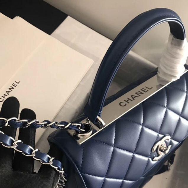 Chanel Trendy CC Small Flap Top Handle Bag A92236 Royal Blue/Silver