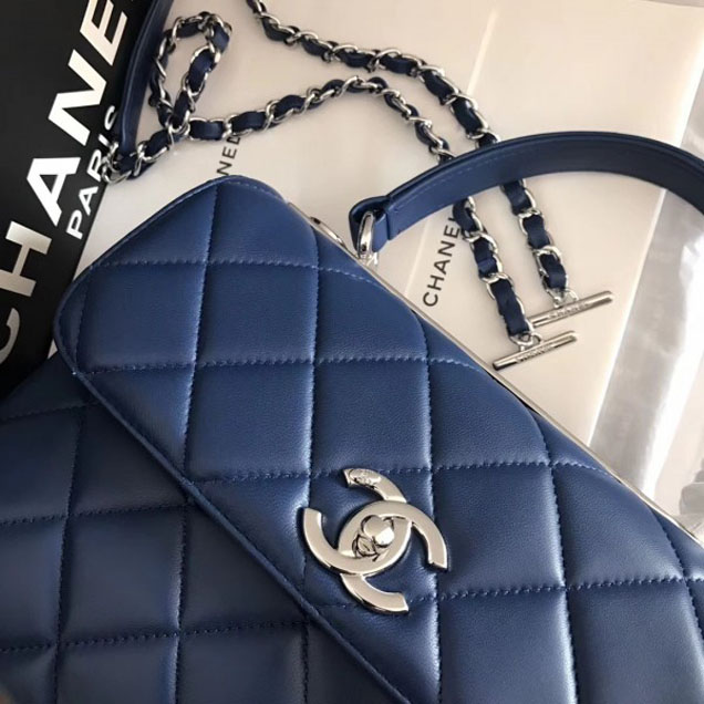 Chanel Trendy CC Small Flap Top Handle Bag A92236 Royal Blue/Silver
