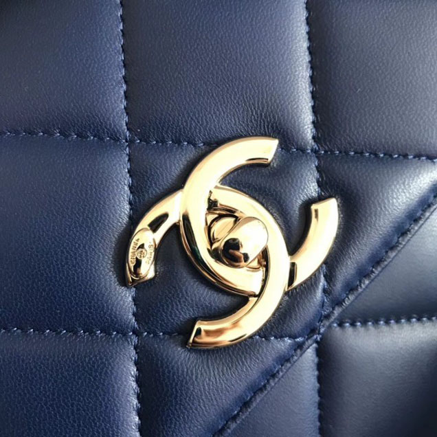 Chanel Trendy CC Small Flap Top Handle Bag A92236 Royal Blue/Gold
