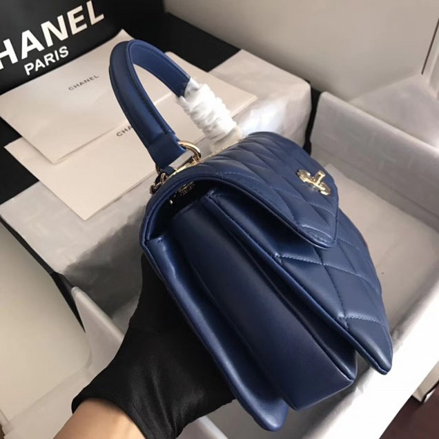 Chanel Trendy CC Small Flap Top Handle Bag A92236 Royal Blue/Gold