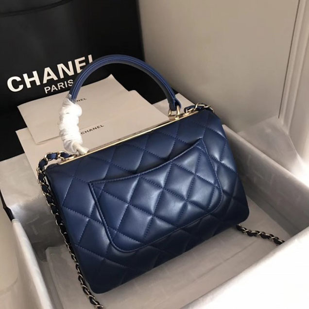 Chanel Trendy CC Small Flap Top Handle Bag A92236 Royal Blue/Gold
