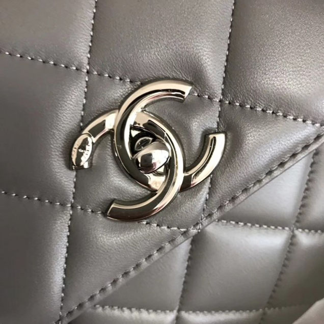 Chanel Trendy CC Small Flap Top Handle Bag A92236 Gray/Silver