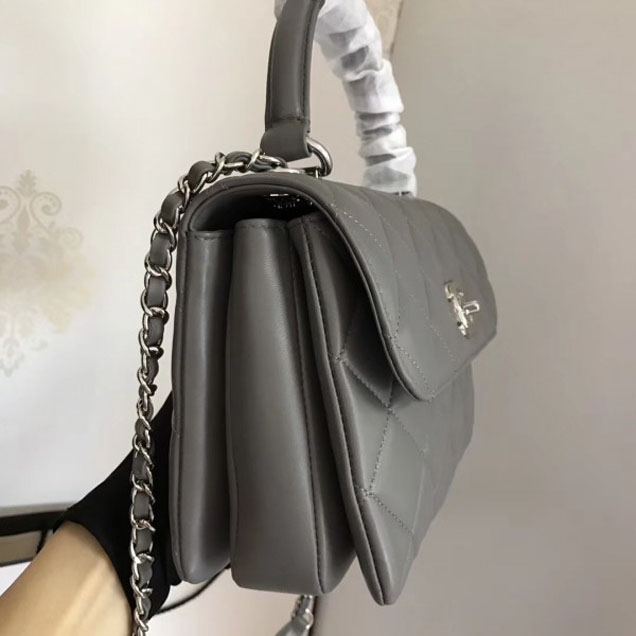 Chanel Trendy CC Small Flap Top Handle Bag A92236 Gray/Silver