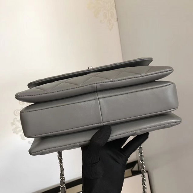 Chanel Trendy CC Small Flap Top Handle Bag A92236 Gray/Silver
