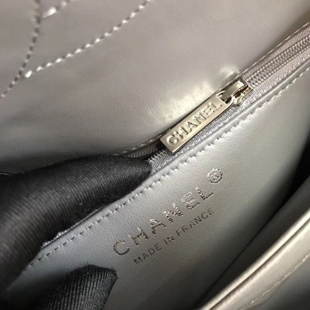 Chanel Trendy CC Small Flap Top Handle Bag A92236 Gray/Silver
