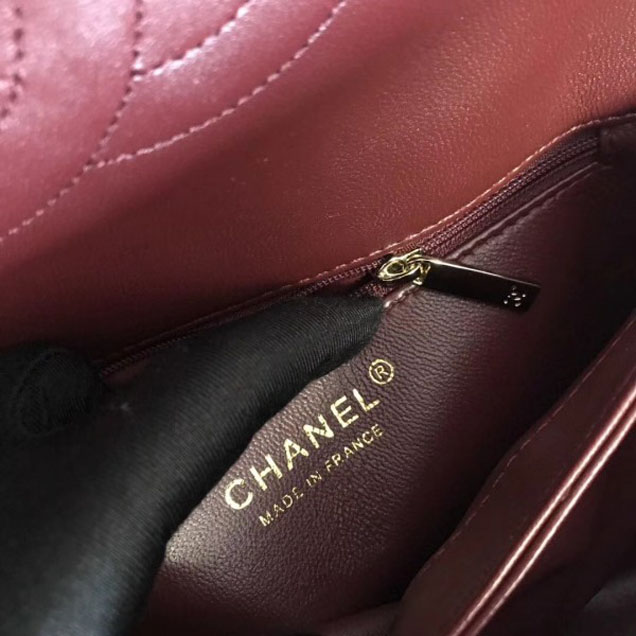 Chanel Trendy CC Small Flap Top Handle Bag A92236 Burgundy/Gold