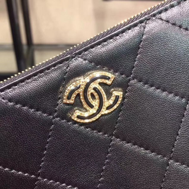 Chanel Quilting Pouch Clutch Bag Black 2018