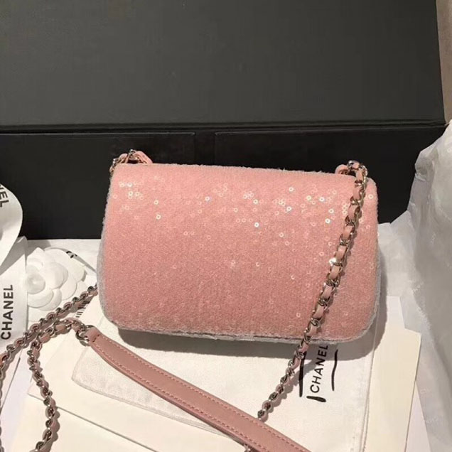 Chanel Sequins Flap Mini Bag A57412 Pink 2018