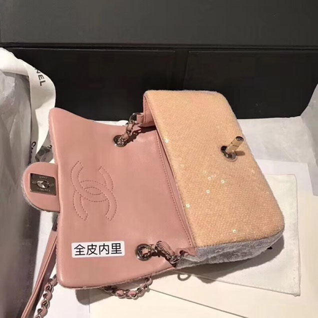 Chanel Sequins Flap Mini Bag A57412 Pink 2018