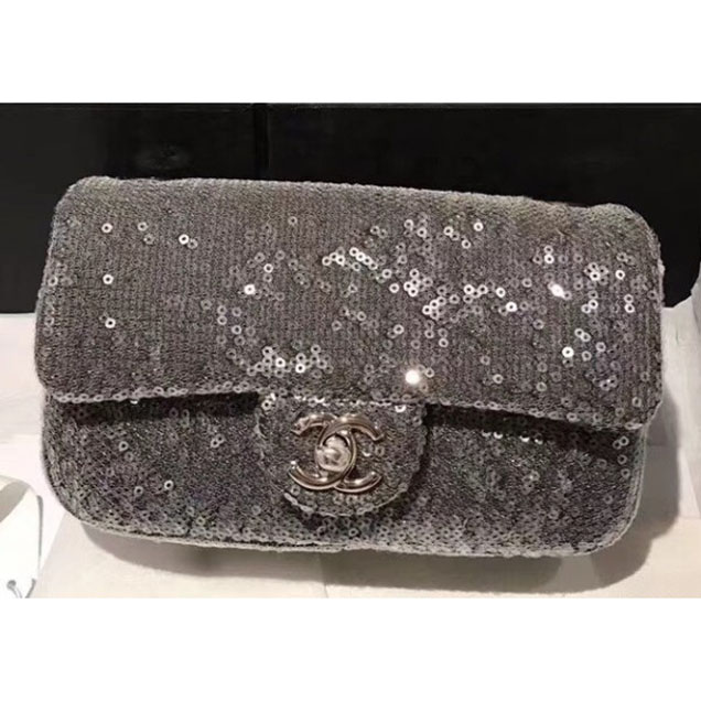 Chanel Sequins Flap Mini Bag A57412 Black 2018