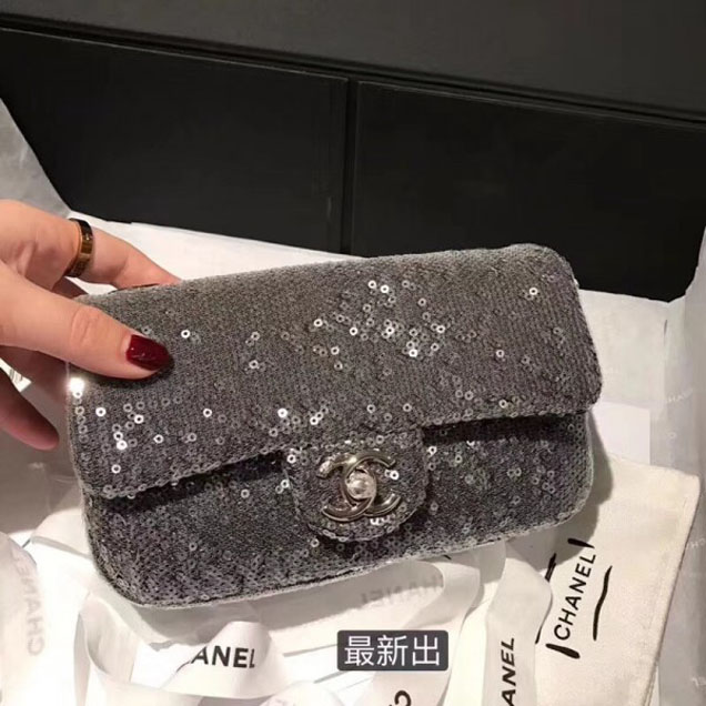 Chanel Sequins Flap Mini Bag A57412 Black 2018