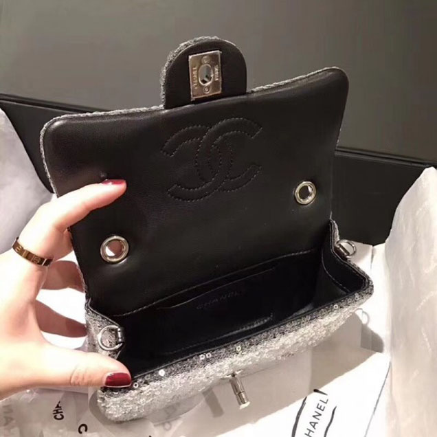 Chanel Sequins Flap Mini Bag A57412 Black 2018