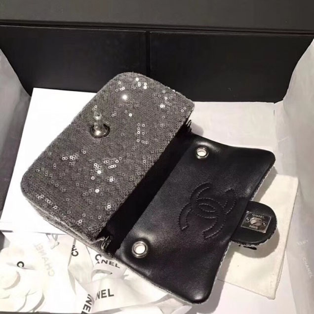 Chanel Sequins Flap Mini Bag A57412 Black 2018